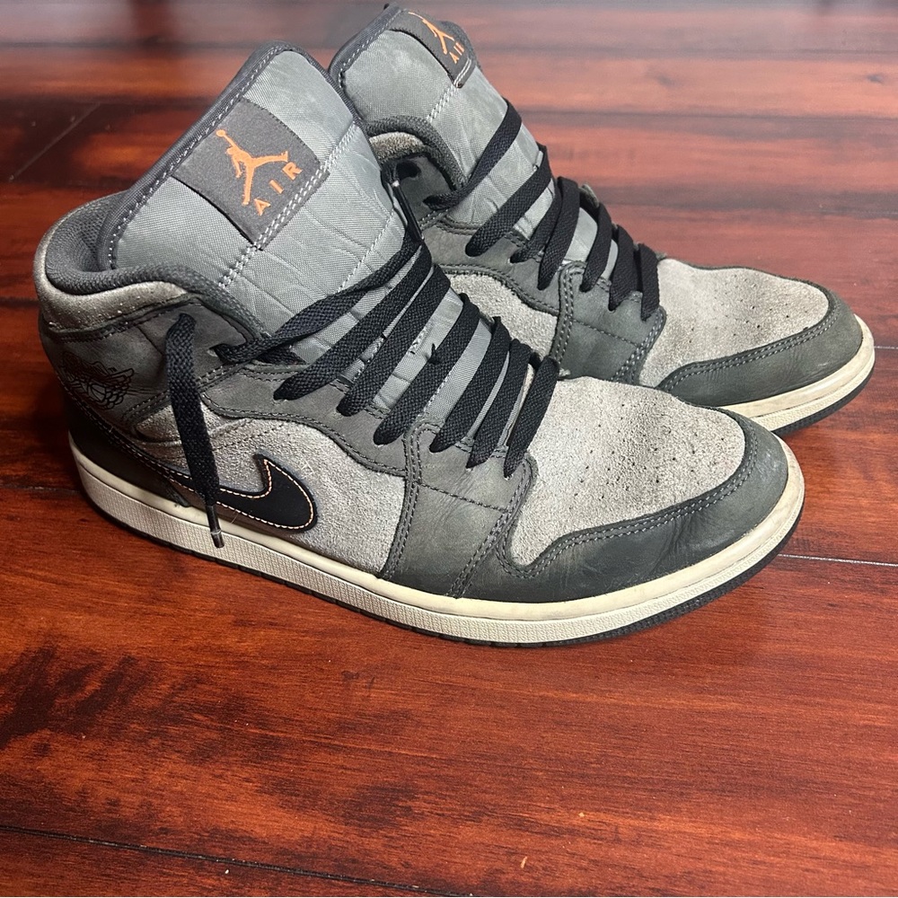 Jordan Gray and Black Retro Sneakers